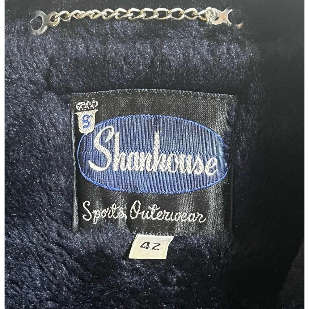 Shanhouse Sports Outerwear Men's Navy Blue Coat Faux Fur Collar & Lining Size 42